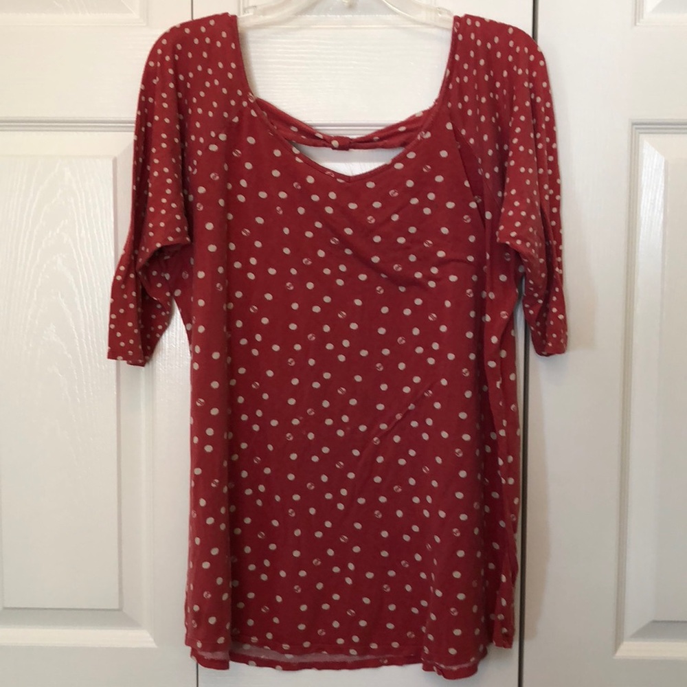 LC Lauren Conrad Red Breast Cancer Shirt